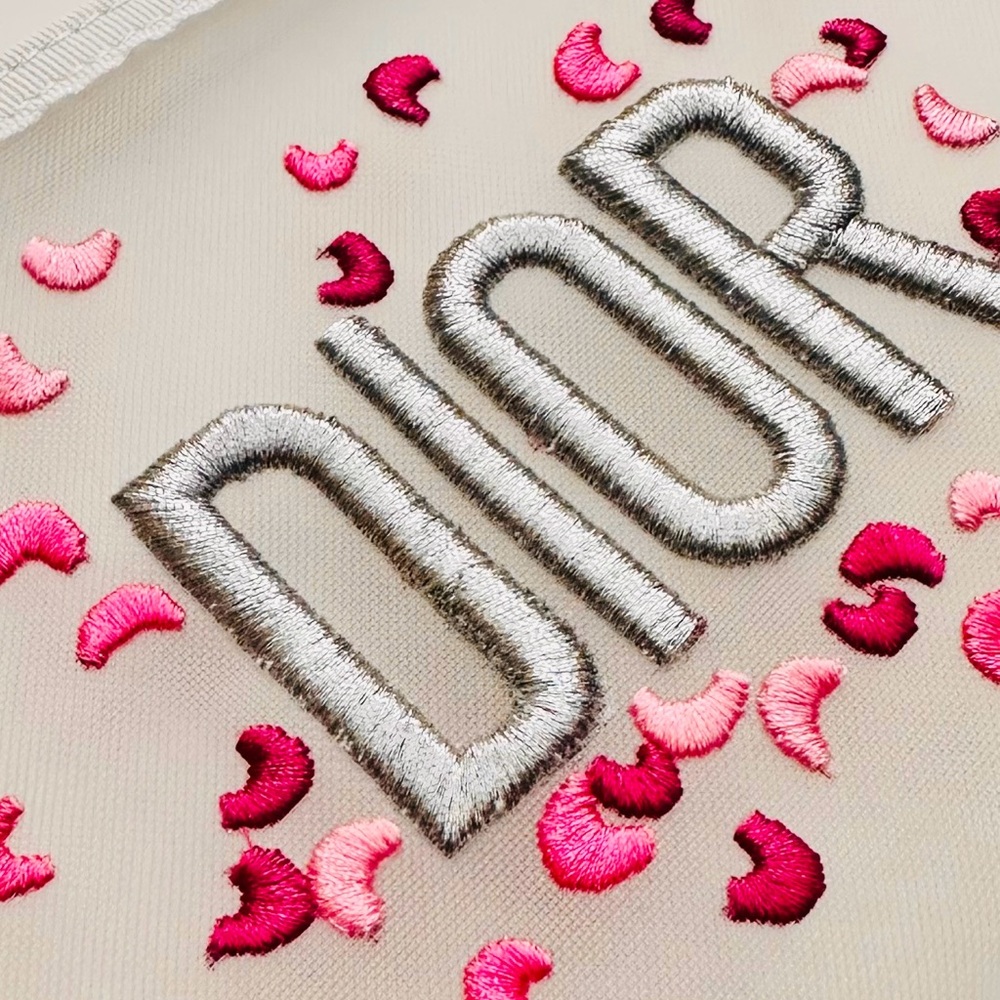 Dior White Pouch with Pink and Silver Details Original - Picture 3 of 6
